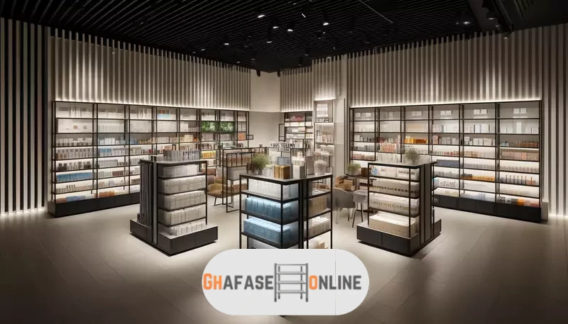 طراحی قفسه مغازه مدرن